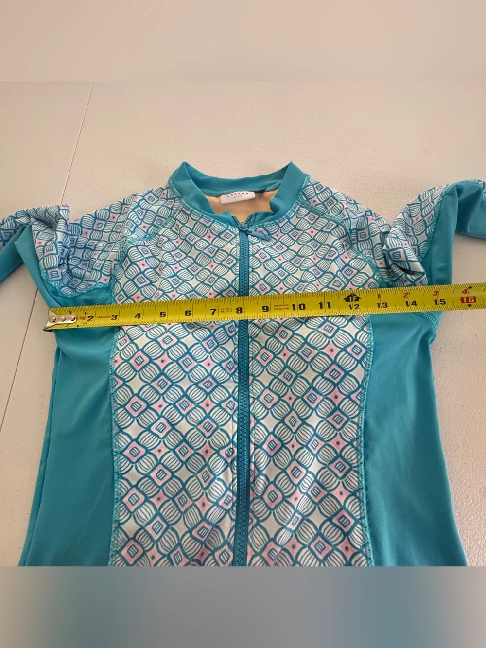 Cabana Life Preppy Geo One Piece Unisuit Long Sleeve Size M